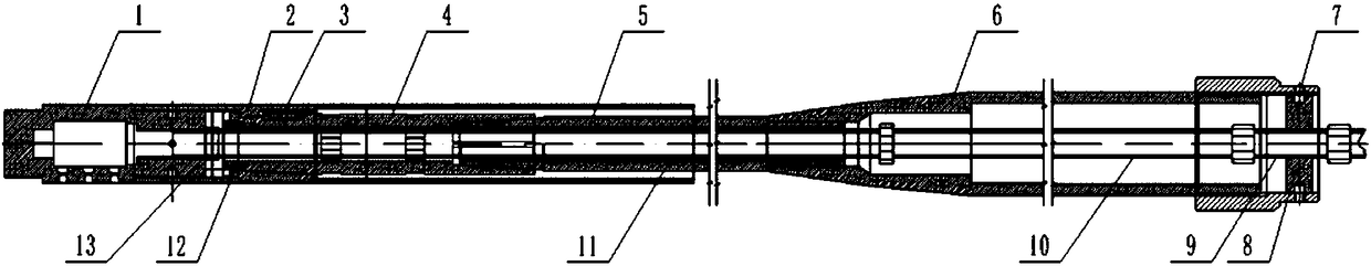 Large-slenderness-ratio orbit-control lateral jet-flow force test structure