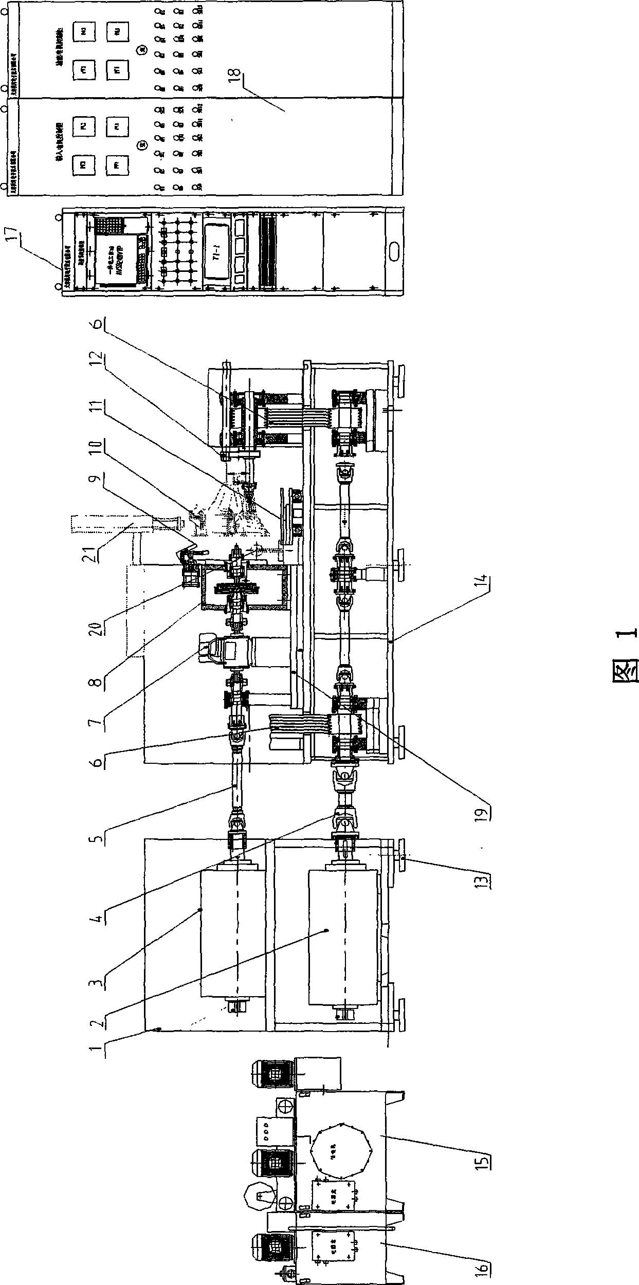 55KW grade electricity loading test stand for automobile gear box low noise energy-conserving type under line detection and working method thereof