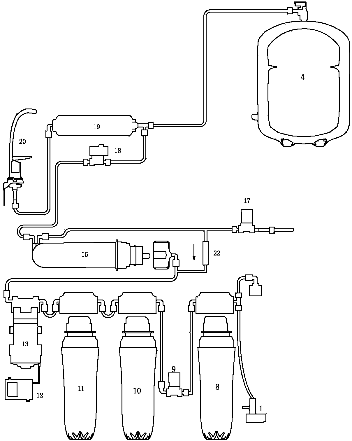 Strong-pulse micro-wastewater emission and purification system