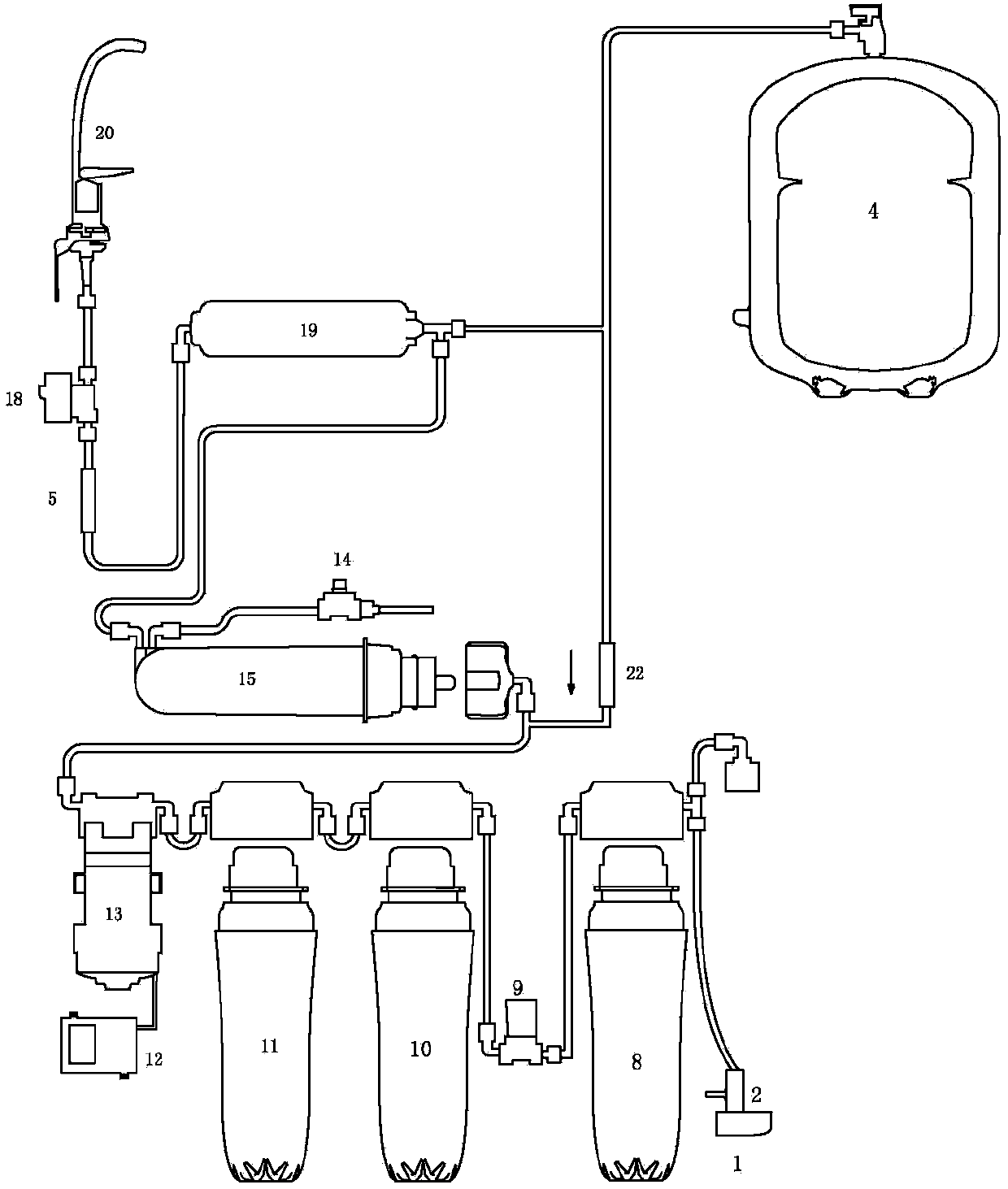 Strong-pulse micro-wastewater emission and purification system