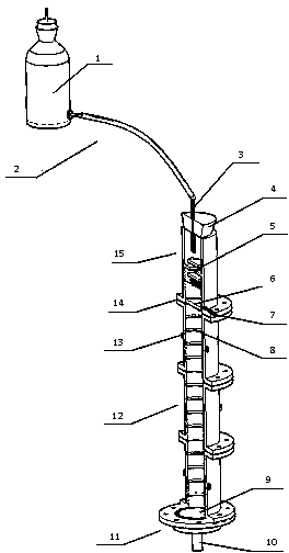 Assembled-type vertical saturated soil column pollutant migration testing device