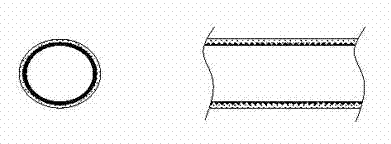 Glass reinforced plastic ribbed sand-included tube and manufacture method thereof