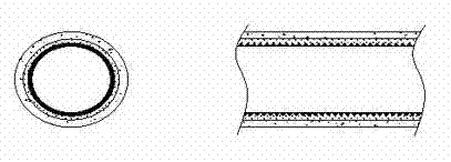 Glass reinforced plastic ribbed sand-included tube and manufacture method thereof