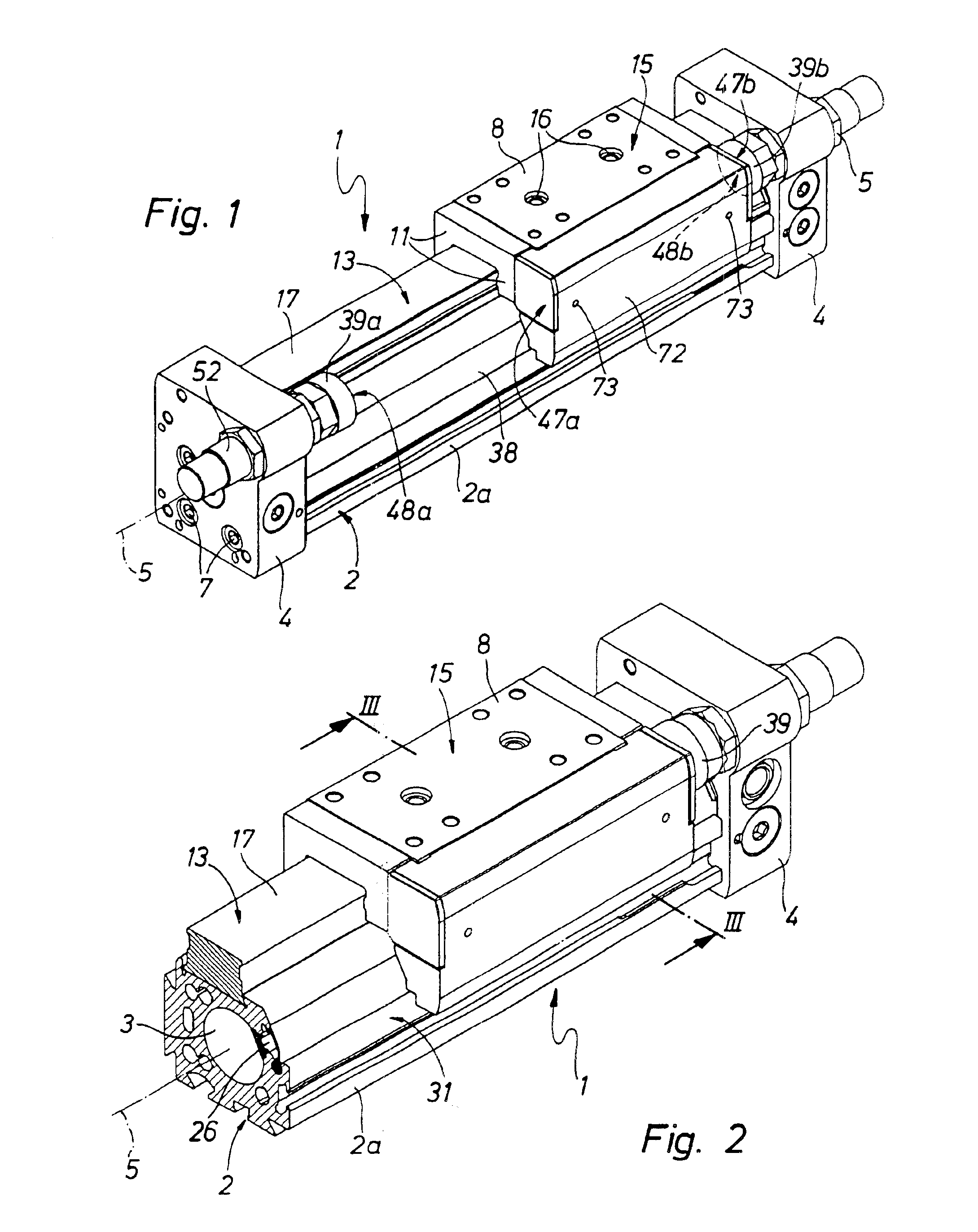 Piston rod-less linear drive