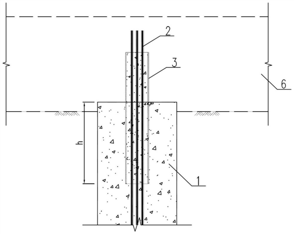 Top locking and anchoring mode of pressure type anti-floating pile