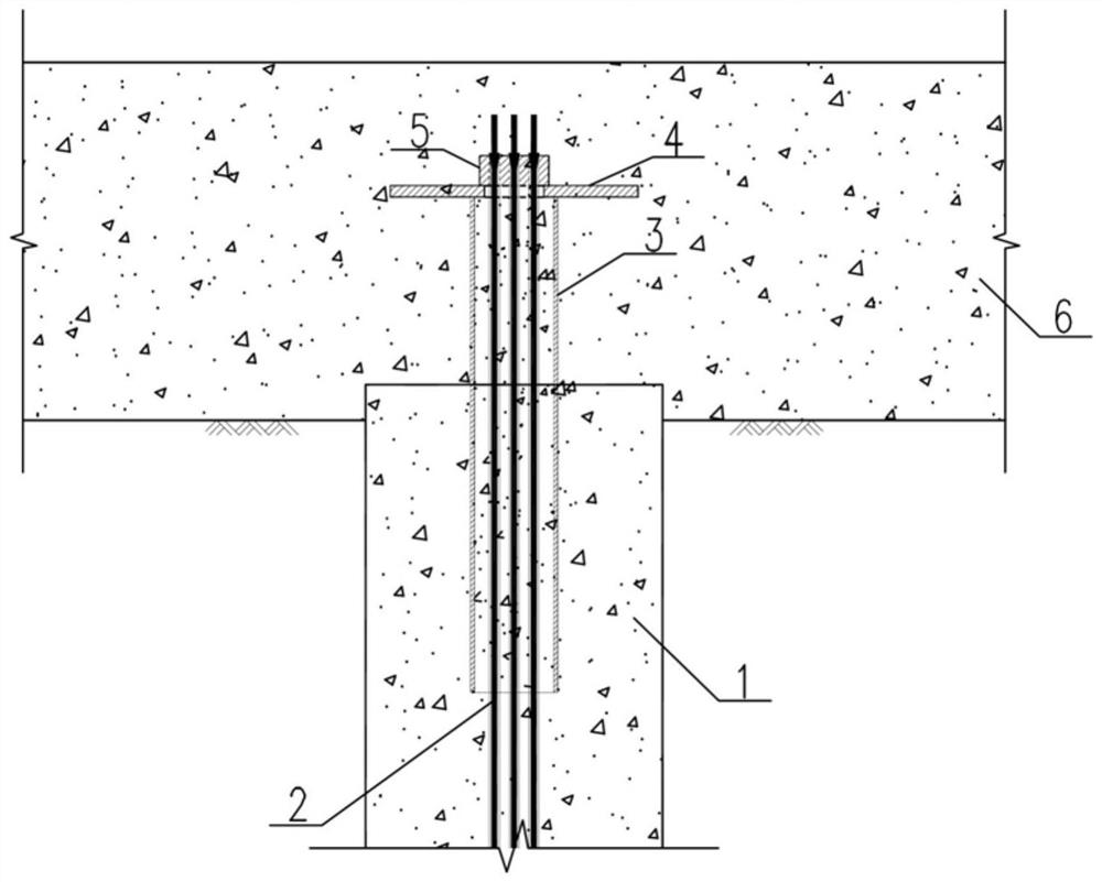 Top locking and anchoring mode of pressure type anti-floating pile