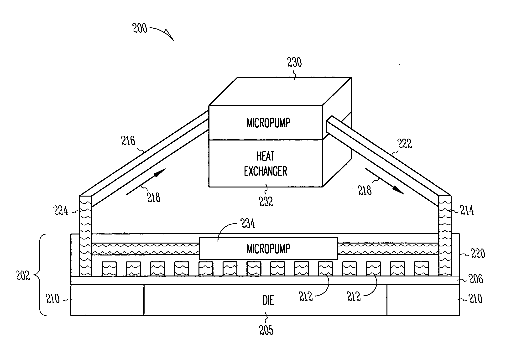 Electronic packages, assemblies, and systems with fluid cooling