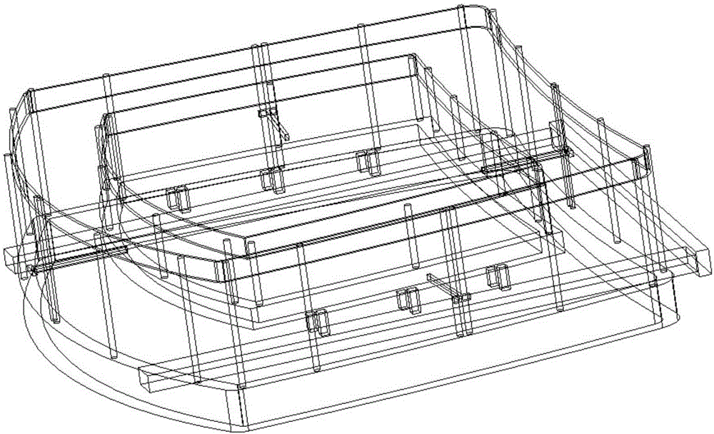 Secondarily formed automotive glass hot bending mould