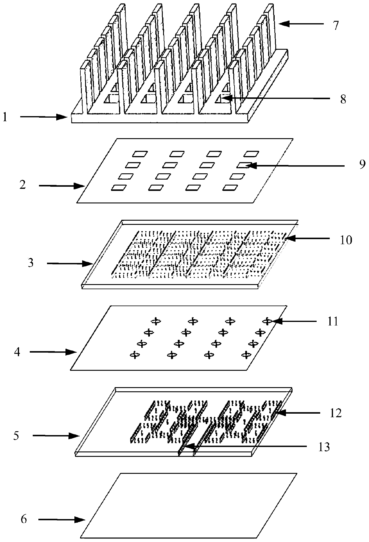 Heat radiating fin antenna array structure