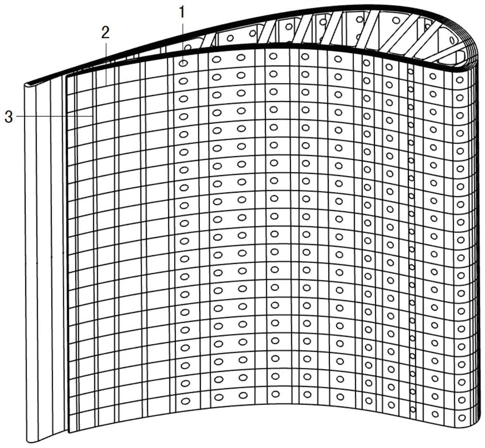 Turbine blade with three-dimensional mesh woven fibers