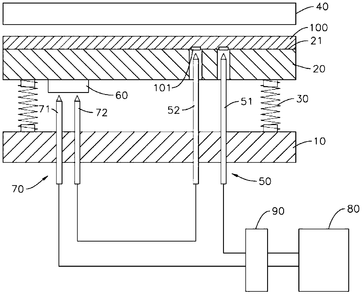 Detection fixture with power supply protection device