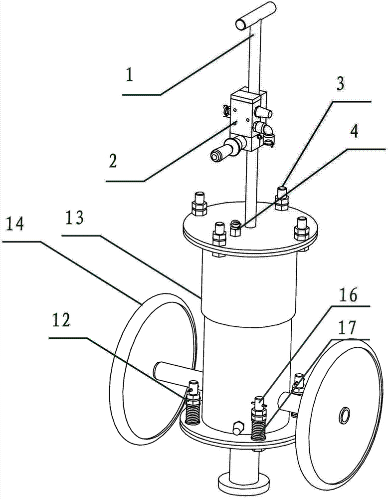 Pneumatic earthquake source for earthquake-wave geological detecting instrument