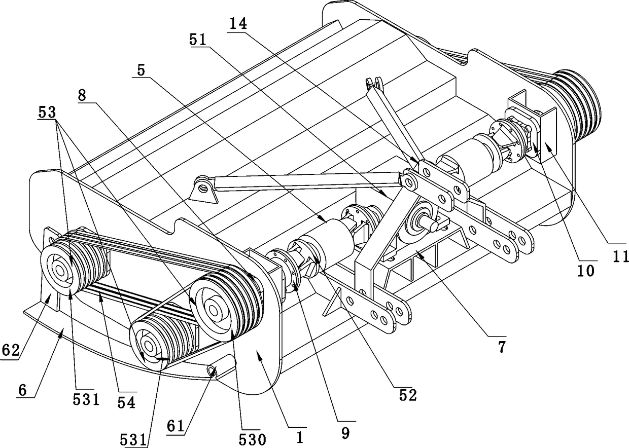 Multi-roller type ridge-like cassava stem crushing and returning machine