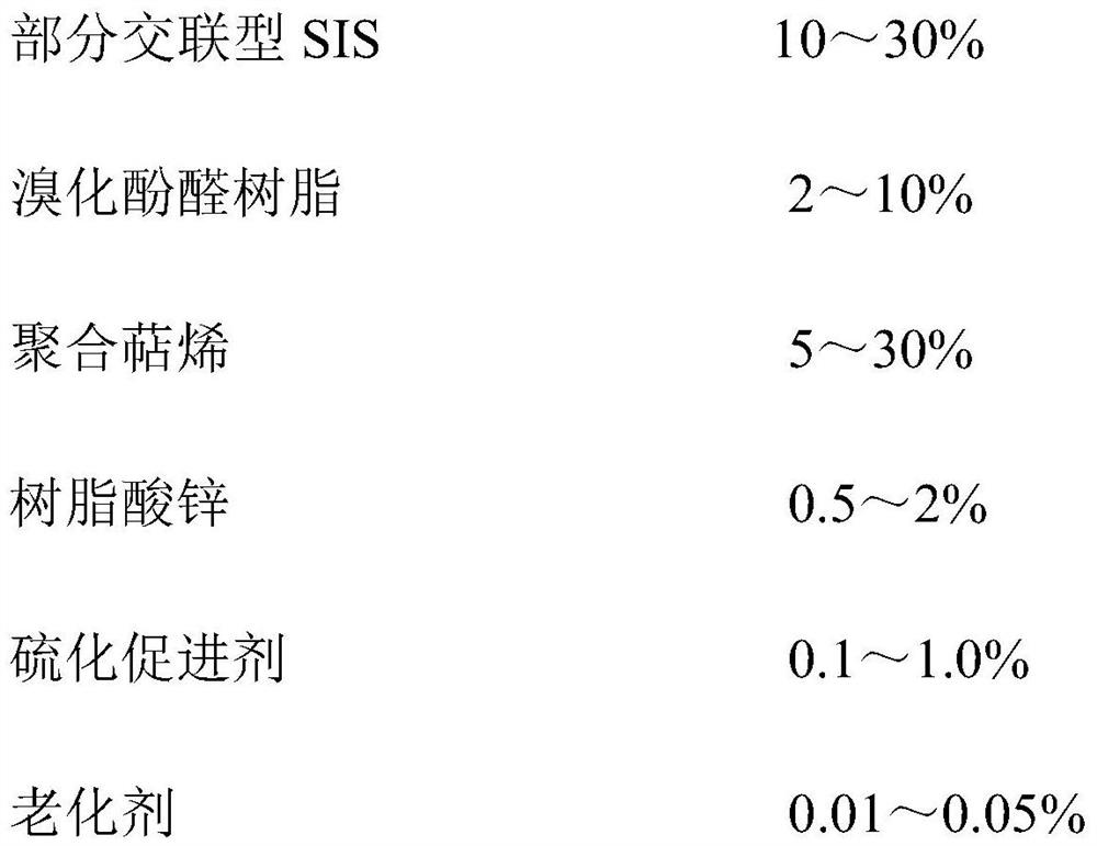 A kind of cross-linked special rubber adhesive and double-sided adhesive tape using the adhesive and preparation method thereof