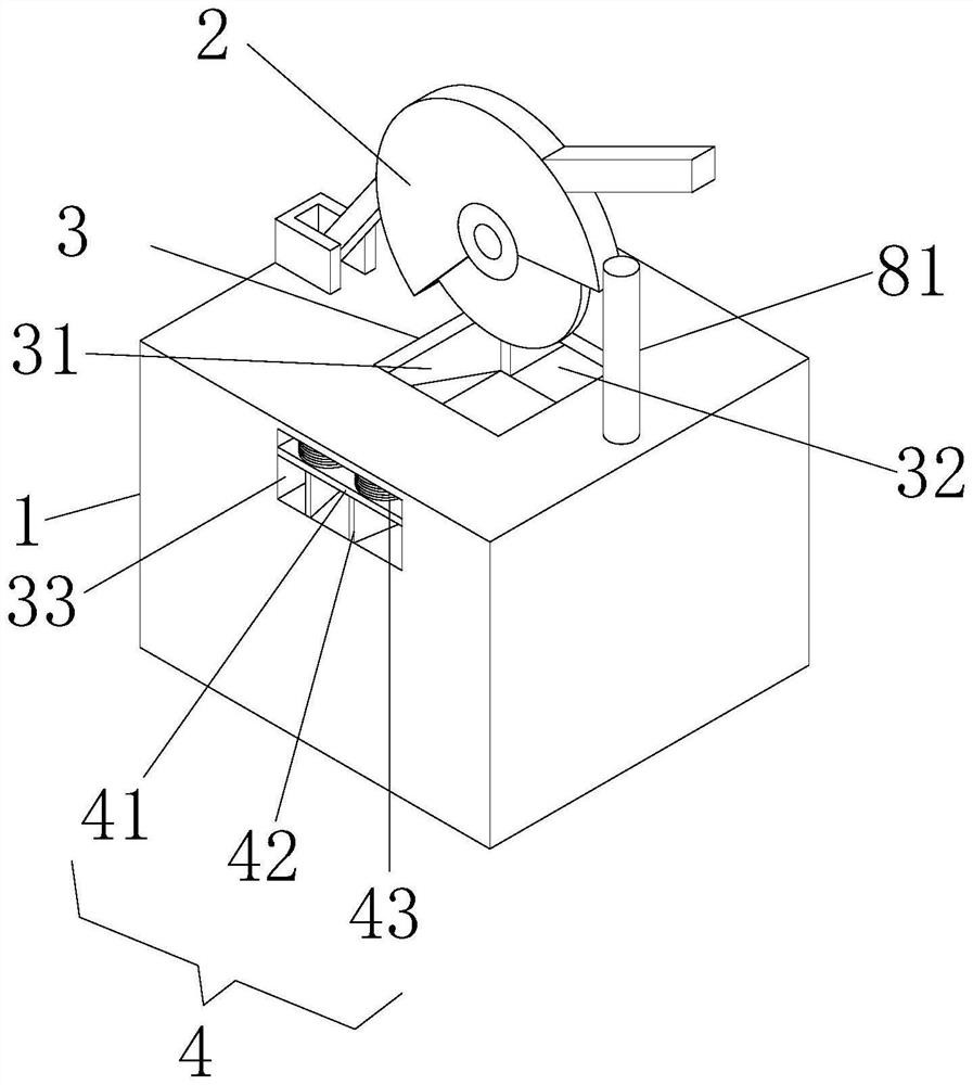 Cutting device for aluminum alloy window frame machining