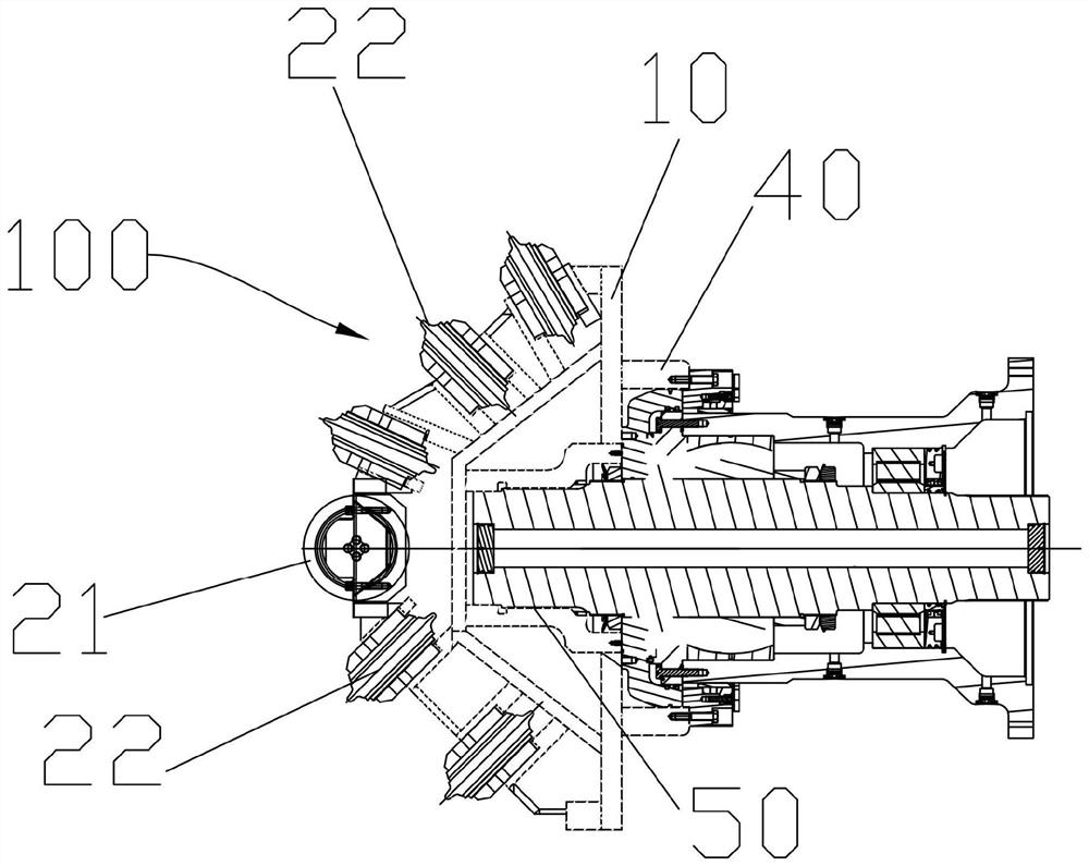 Conical cutterhead and heading machine