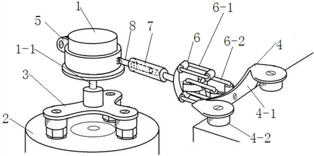 Reference direction anchoring device for tractor front wheel deflection angle measurement