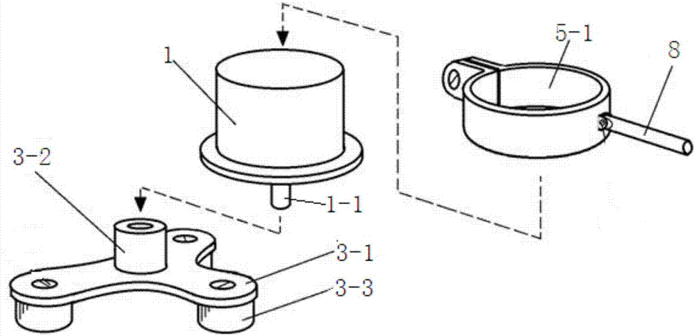 Reference direction anchoring device for tractor front wheel deflection angle measurement