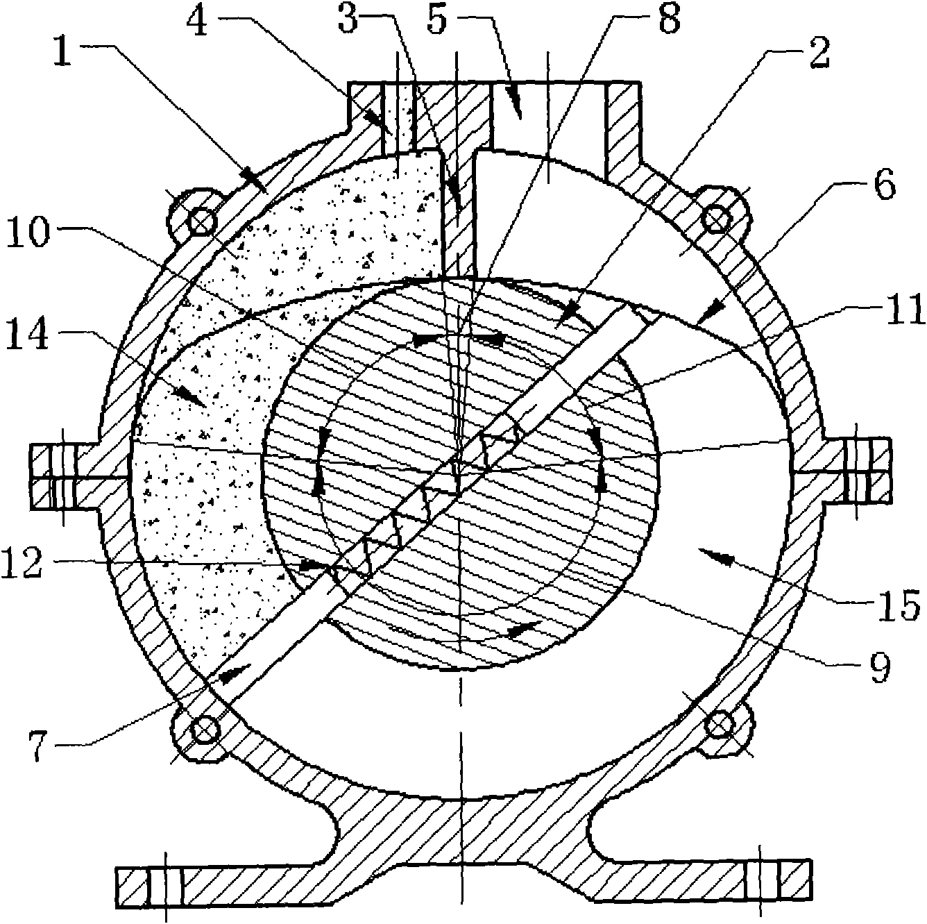 Vane type continuous rotating cylinder