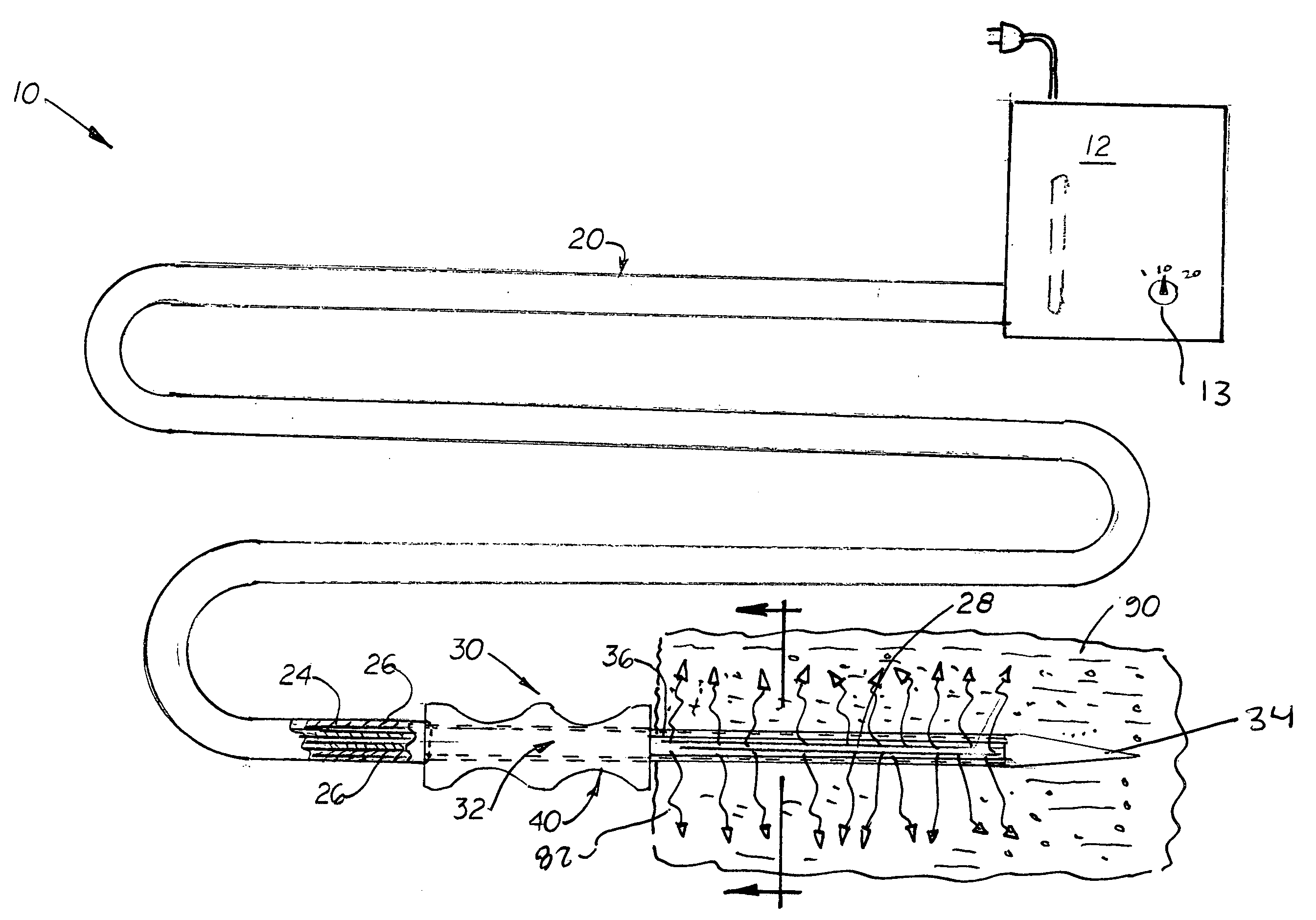 Optical skin germicidal device and method