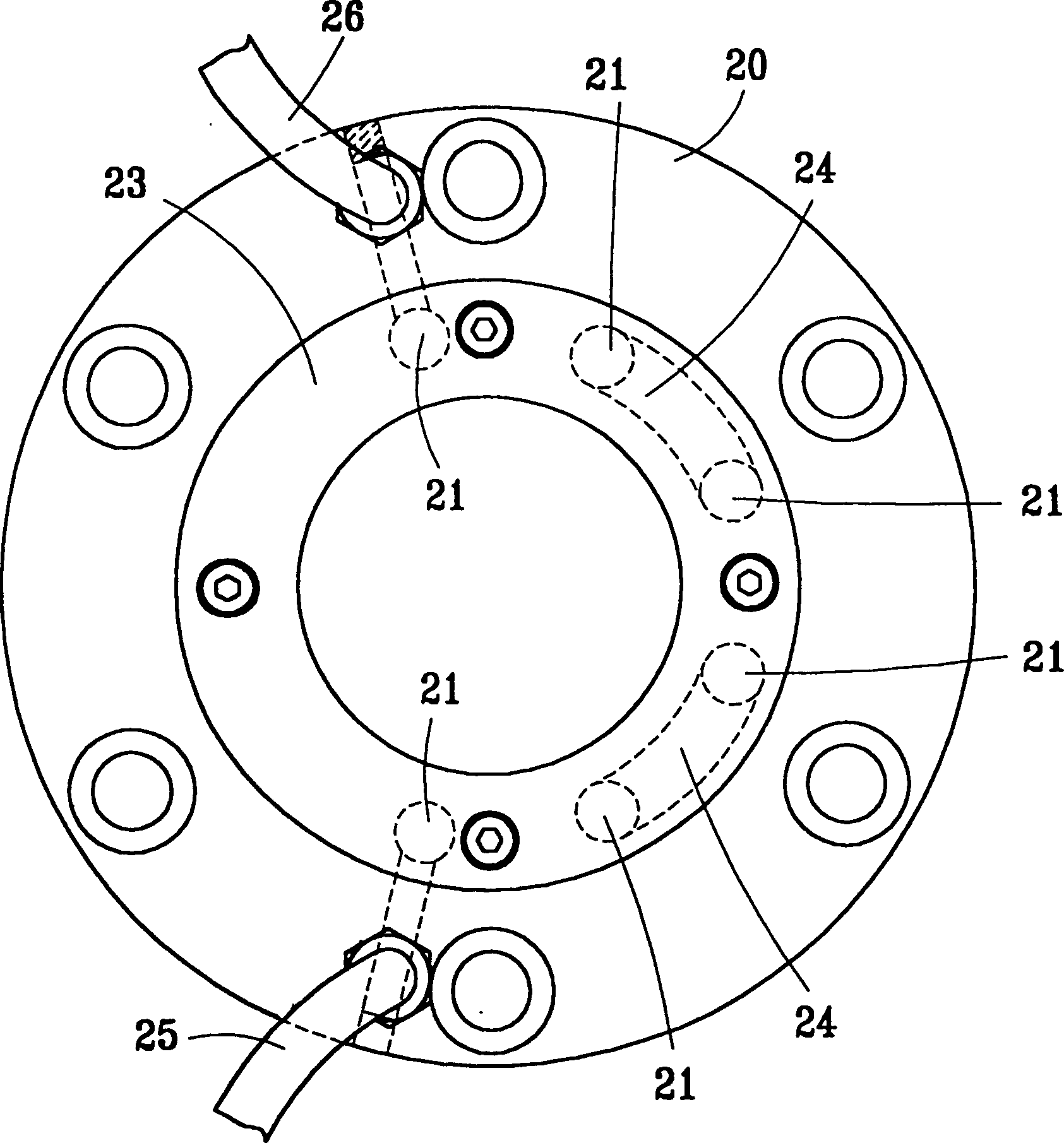 Rolling ball screw having cooling channel