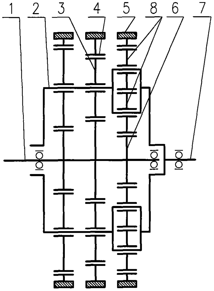 Compact type constraint number shifting planetary gear train transmission