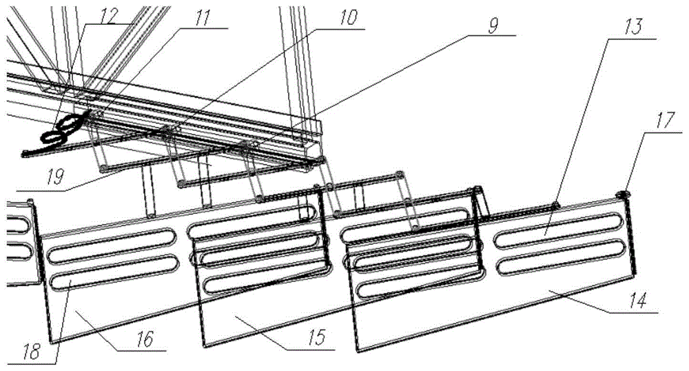 Automatic telescopic scraping arm for square/regular polygon settling basin