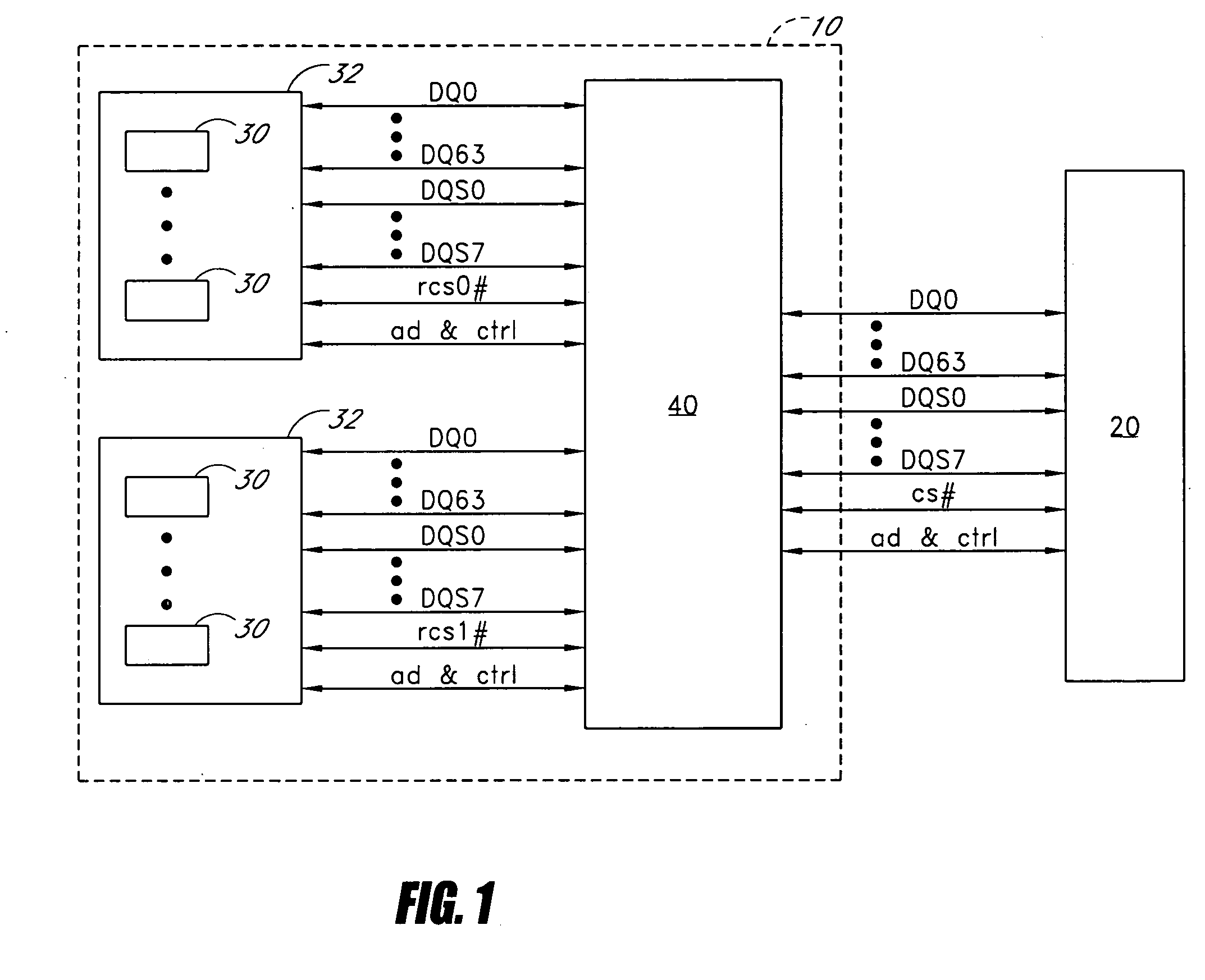 Memory module with a circuit providing load isolation and memory domain translation