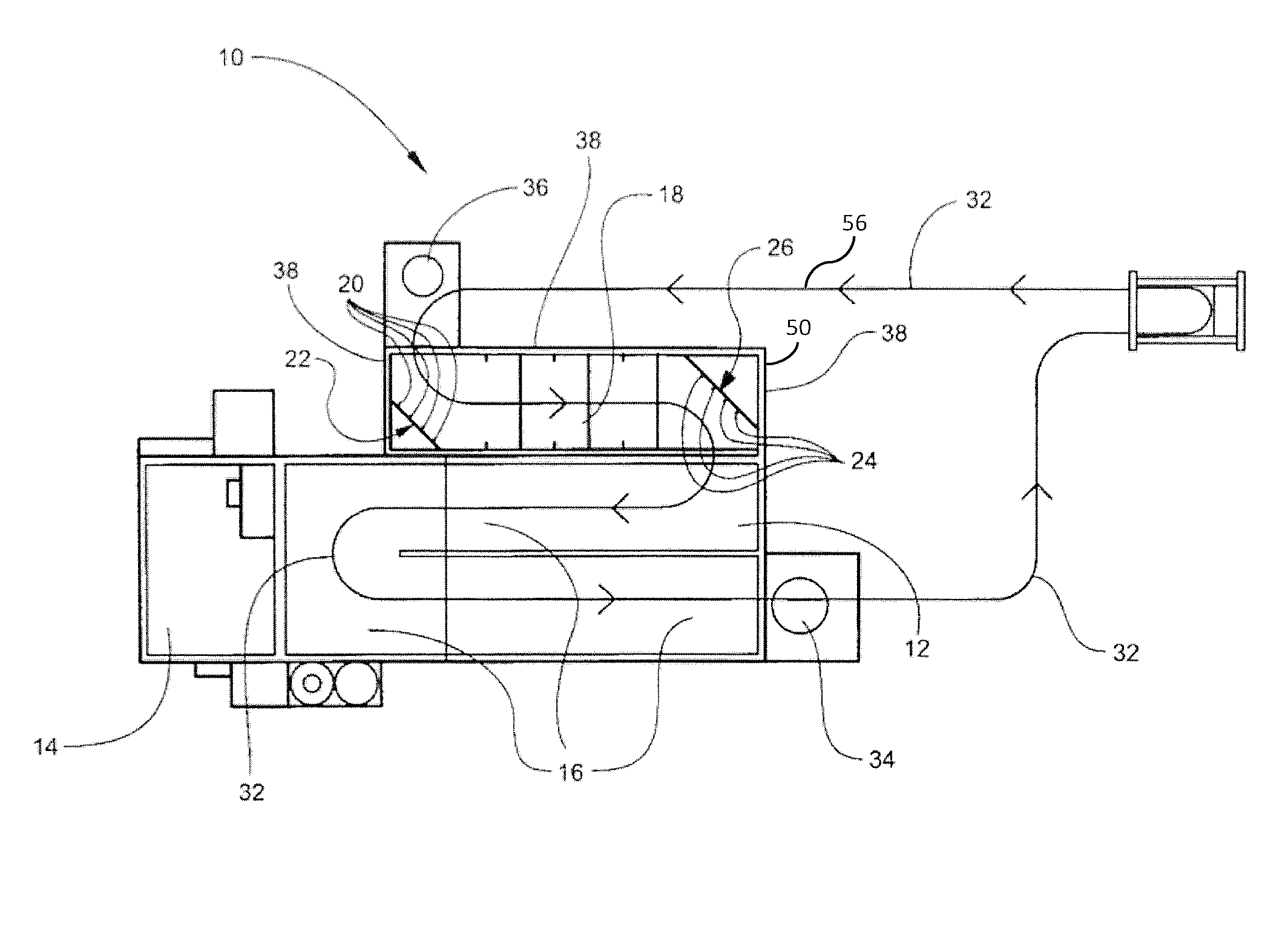 Garment tunnel finisher with atomized spray and hot air mix