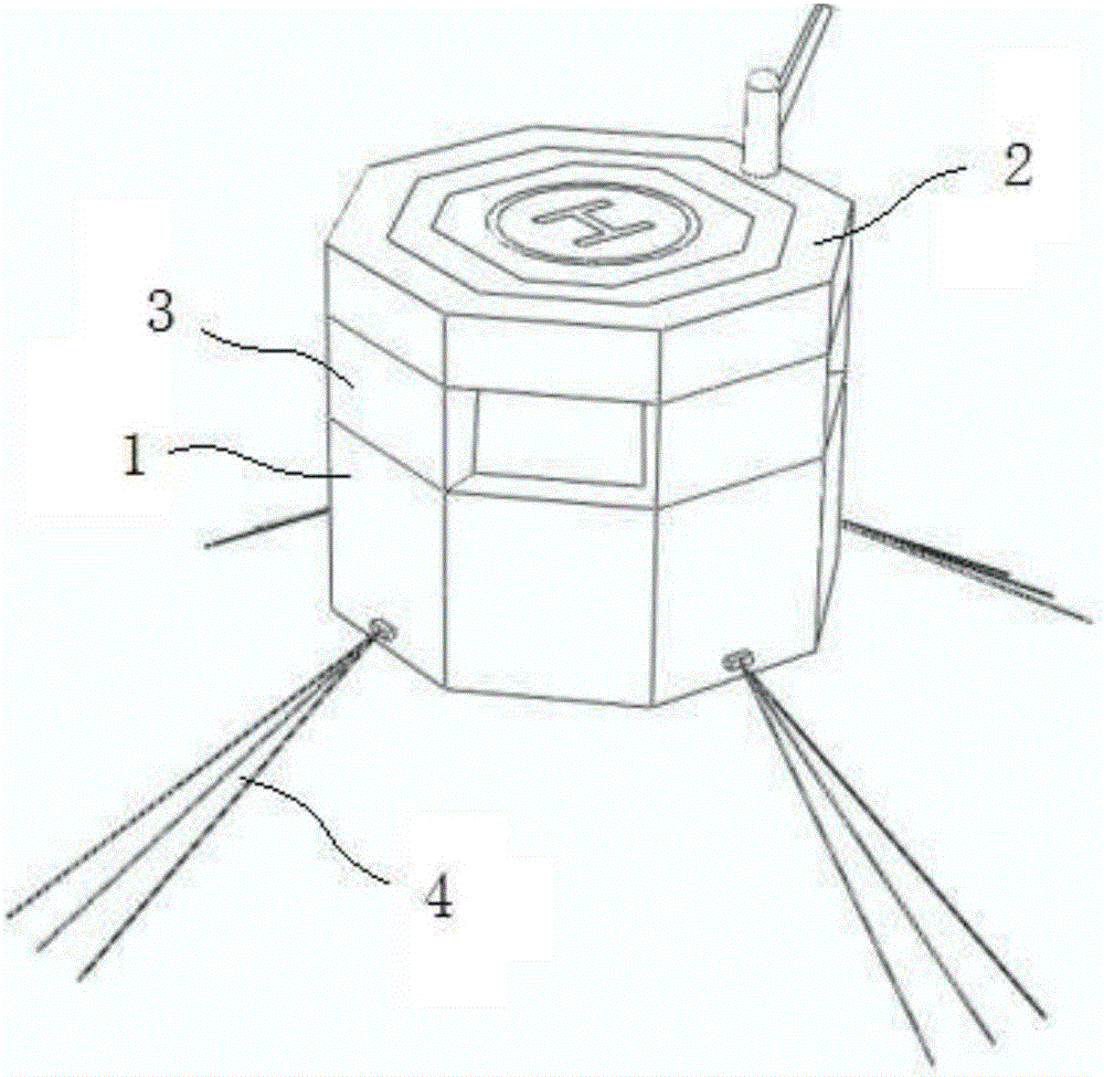 Semisubmersible octagonal prism-shaped floating type nuclear power station carrier platform