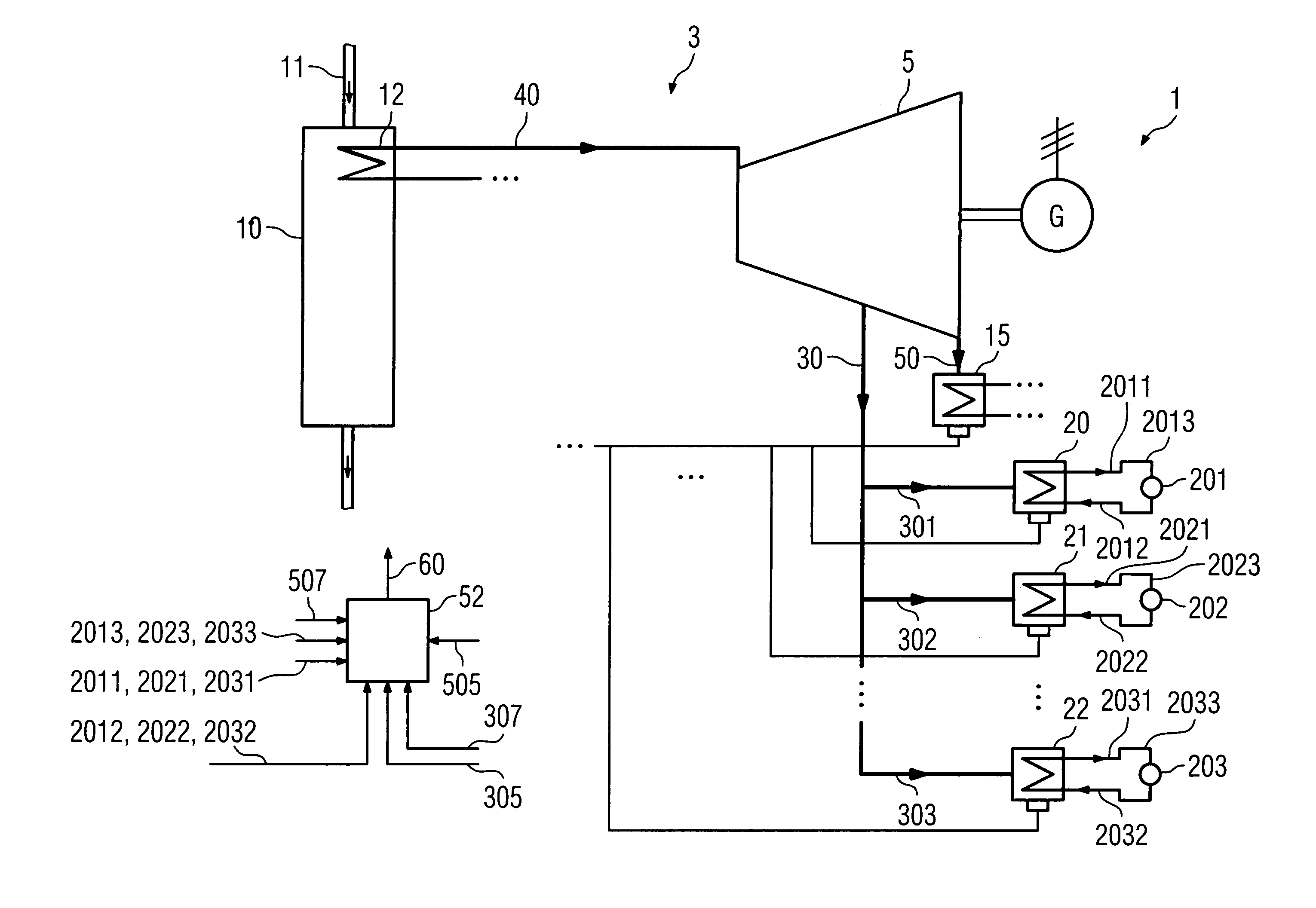 Method and device for regulating the power output of a combined-cycle power station