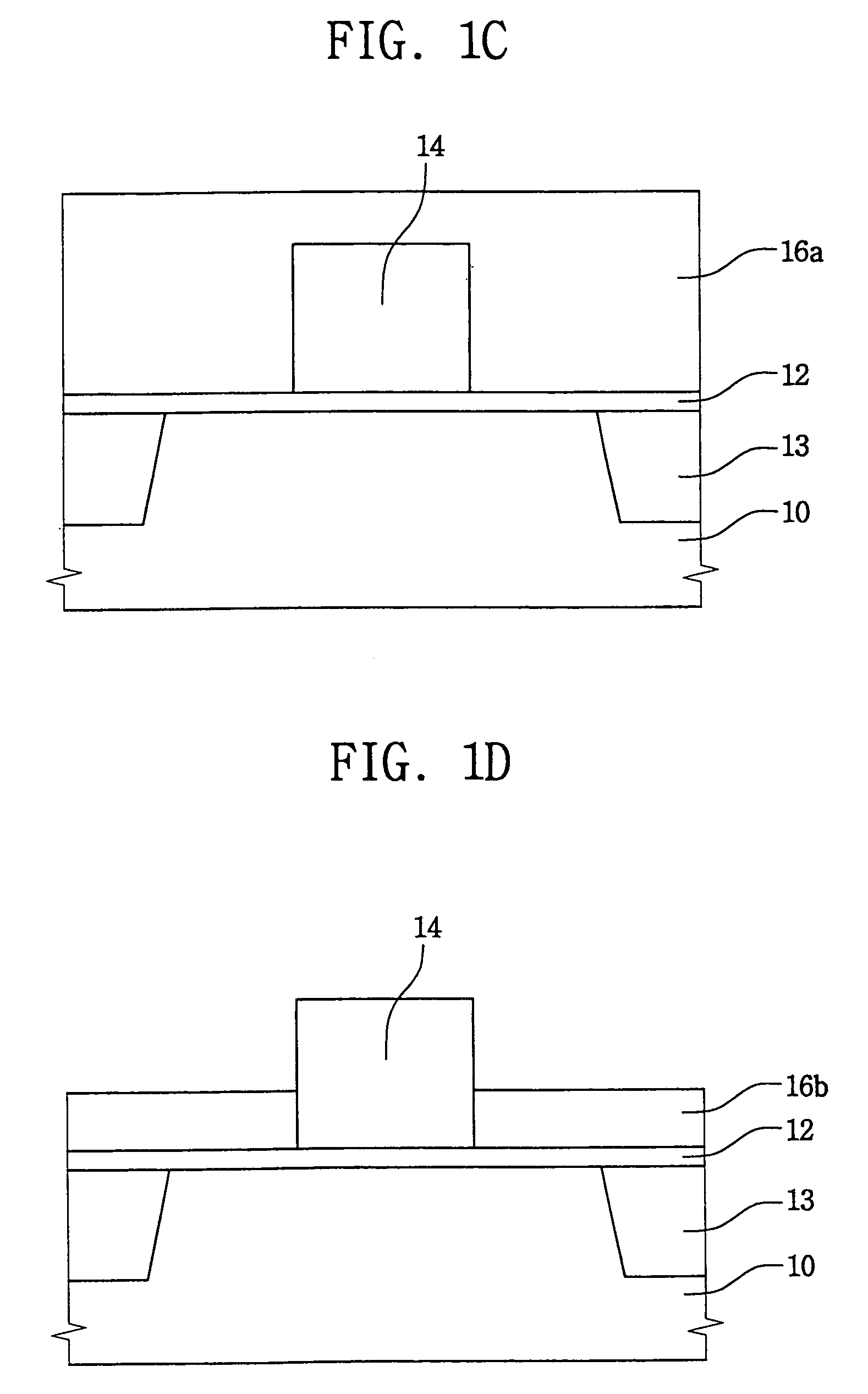 Method of enlarging contact area of a gate electrode, semiconductor device having a surface-enlarged gate electrode, and method of manufacturing the same