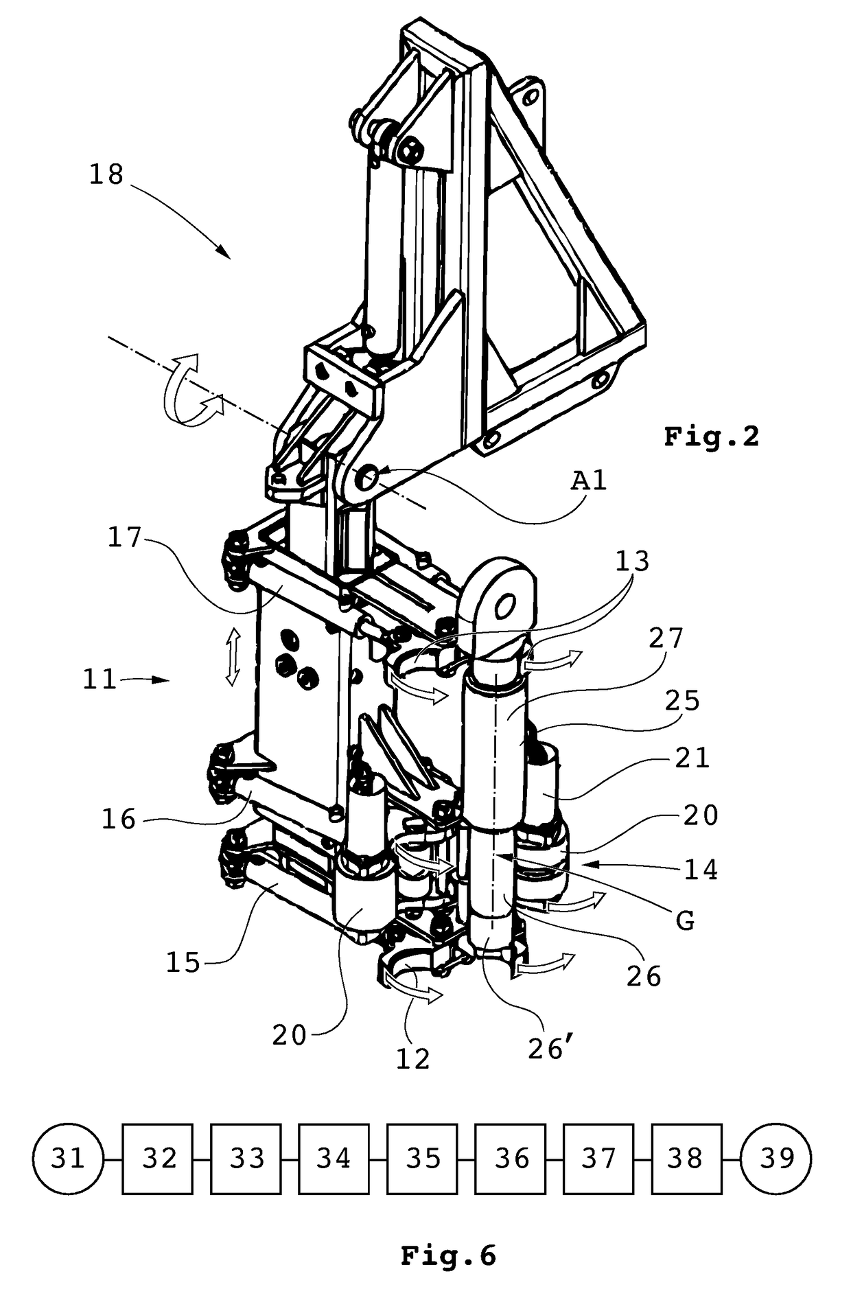 Handling device and method for handling drill string components in rock drilling and rock drill rig