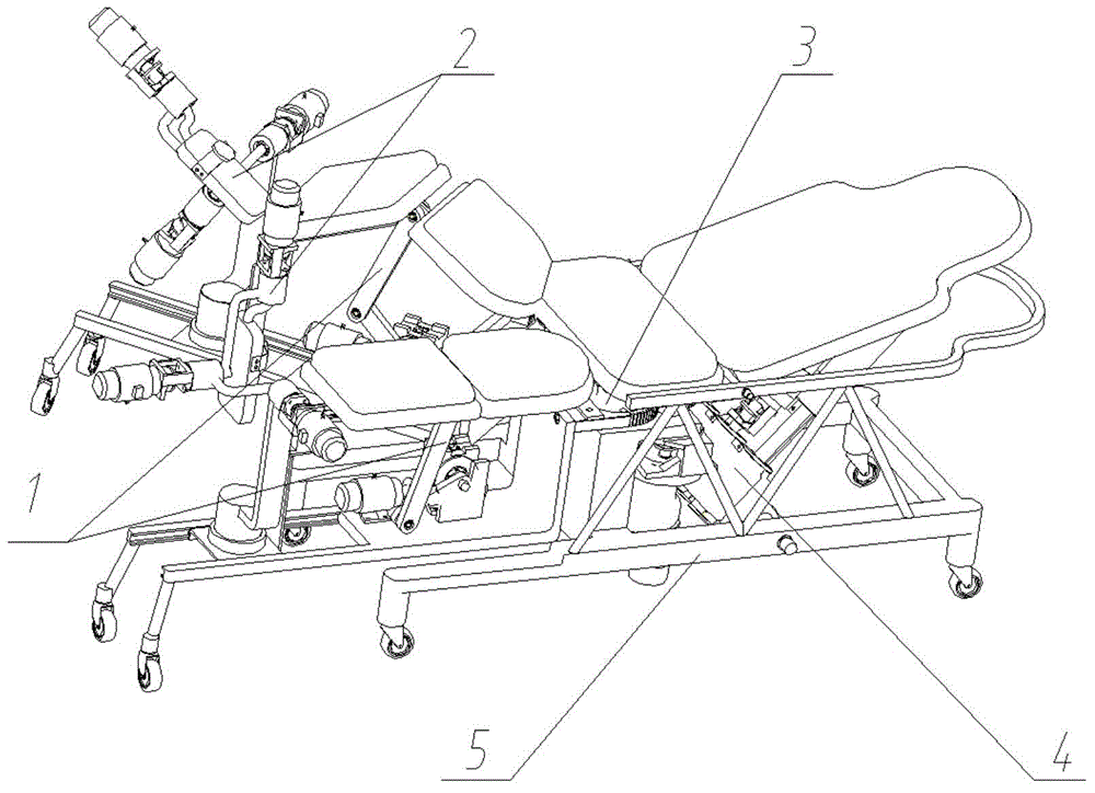 Sitting and lying type lower limb rehabilitation device