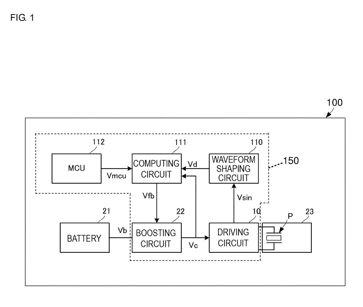 Piezoelectric element driving circuit and fluid control apparatus