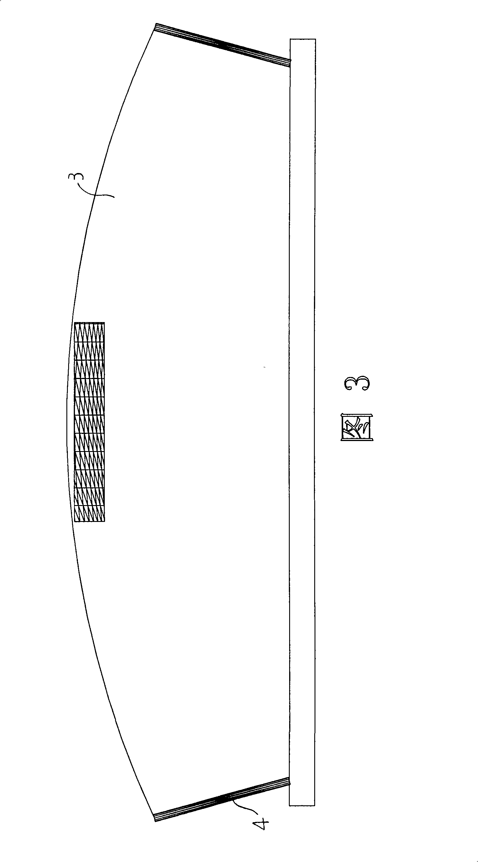 Close type large space tensioning steel-cable-membrane building