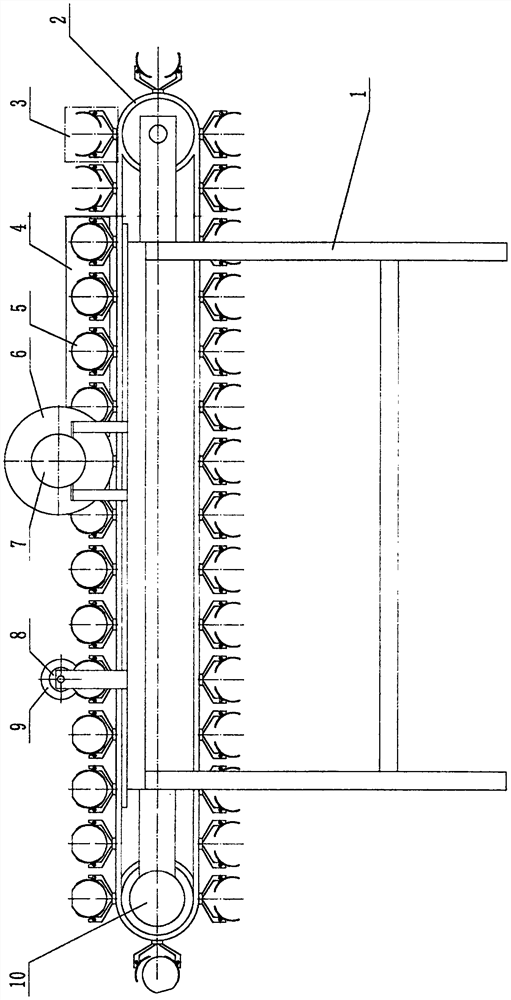 Automatic cutting and milling breaking device for waste fungus bag outer packing plastic films