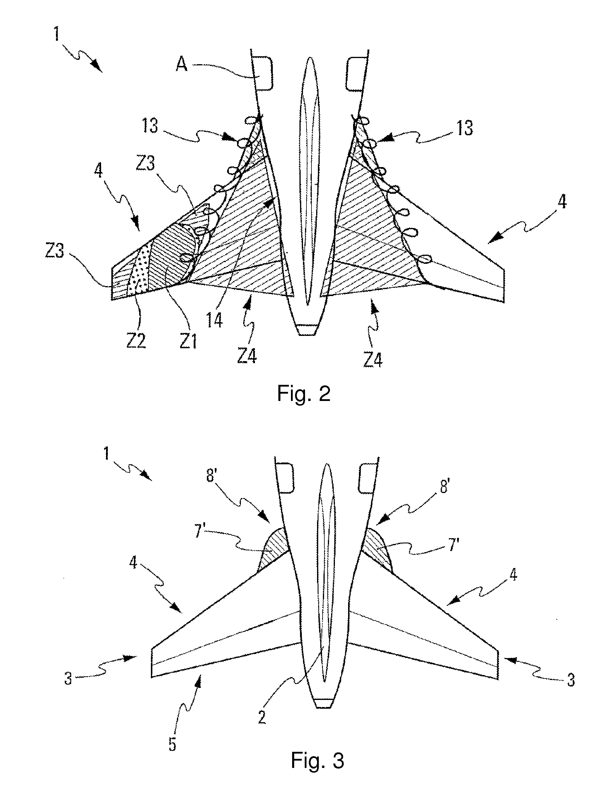 Aircraft horizontal stabiliser fitted with leading-edge strake