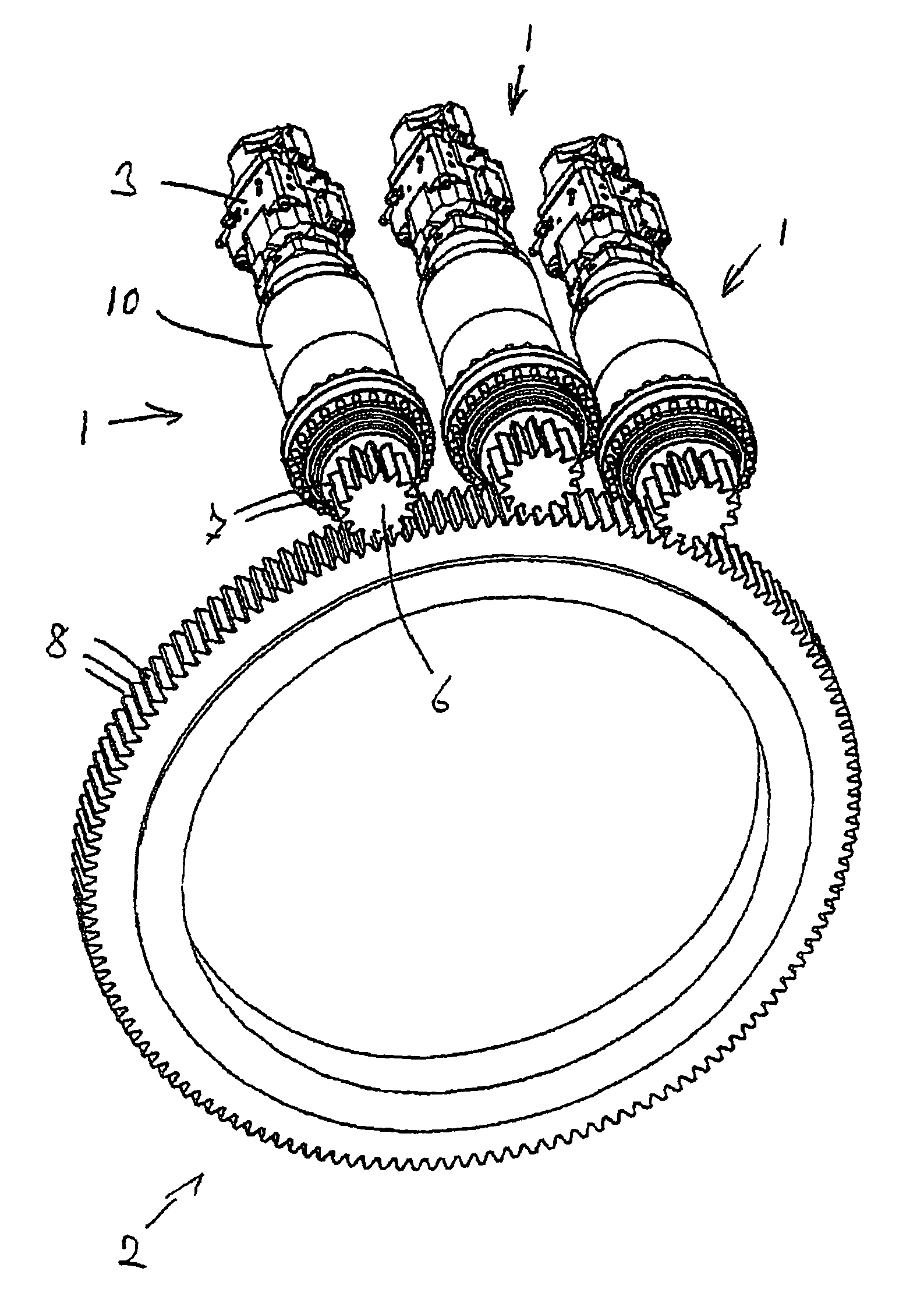 Drive unit with overload protection for driving a ring gear