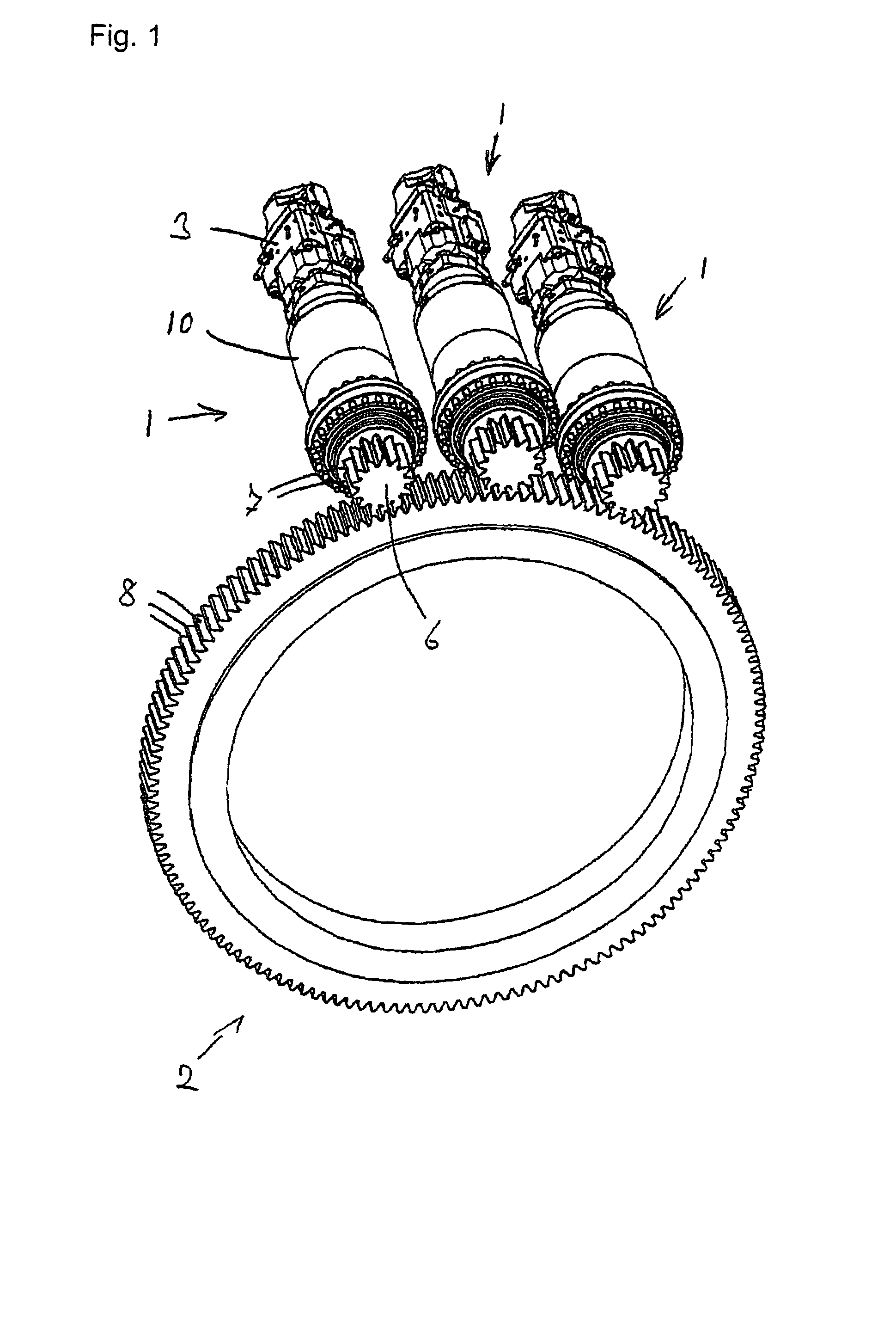 Drive unit with overload protection for driving a ring gear