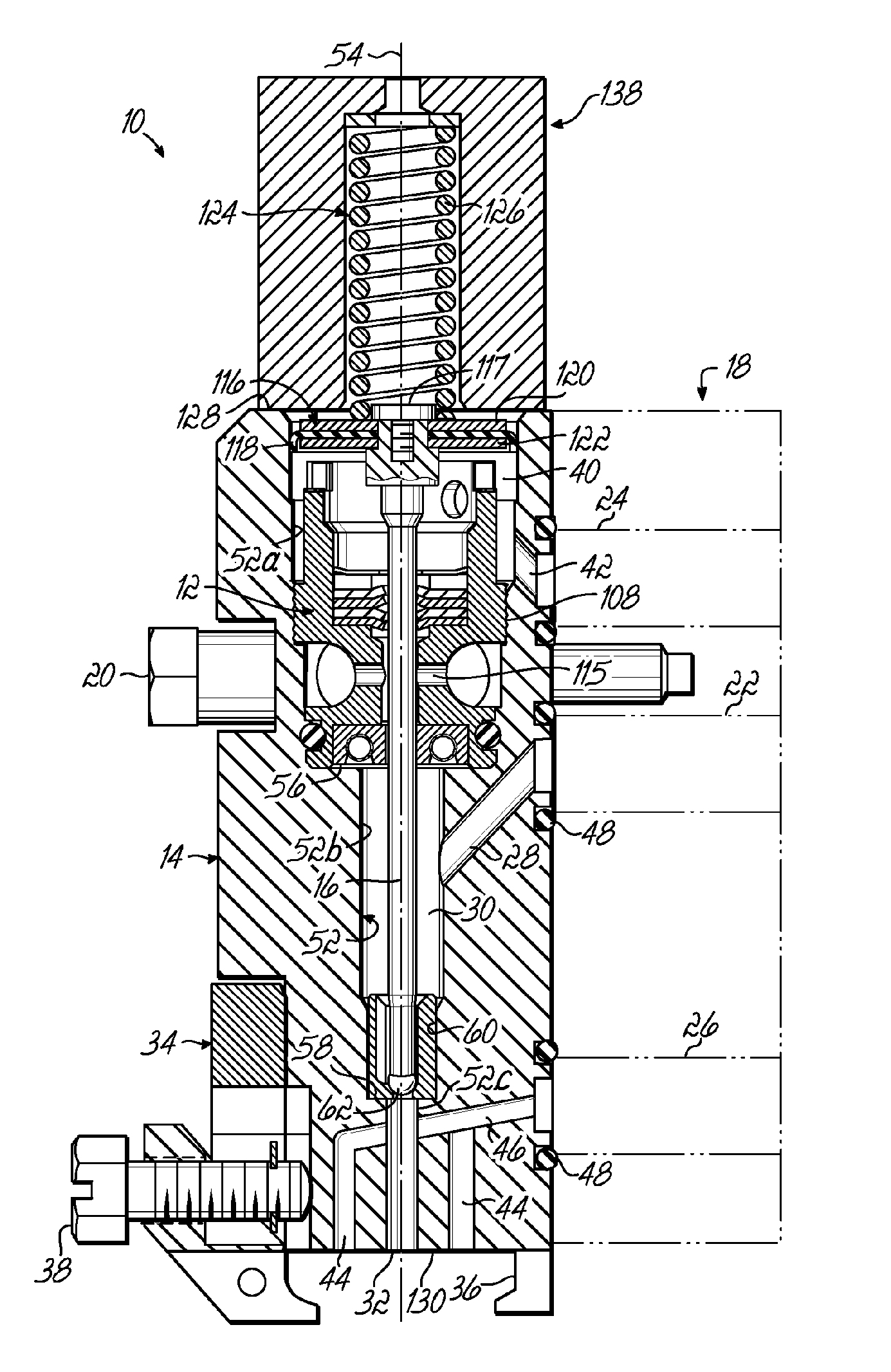 Device for dispensing liquid having an improved seal assembly