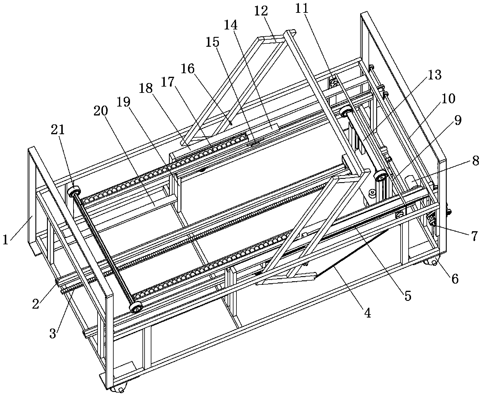 Electric back-lifting leg-bending massaging bed for patient nursing