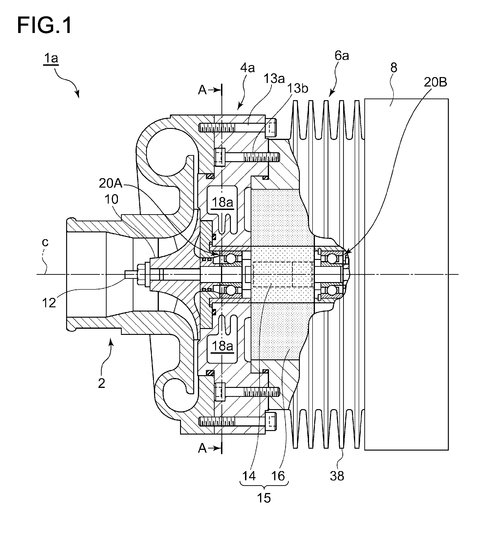 Supercharger with electric motor and engine device provided with supercharger with electric motor