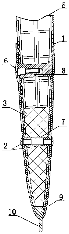 Wind turbine blade tip lightning protection device