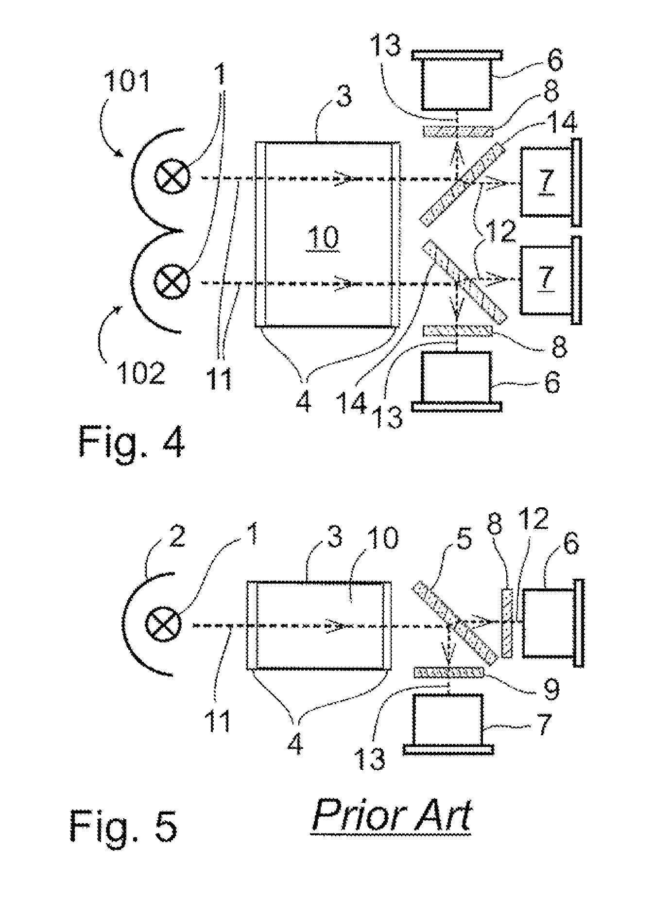 Simplified beam splitter for ir gas sensor