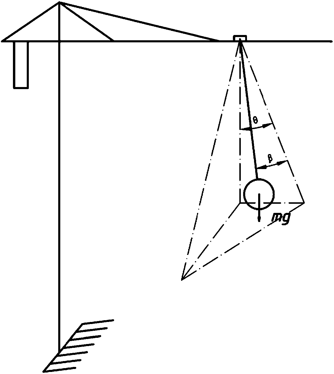 Tower crane anti-swing operation control method