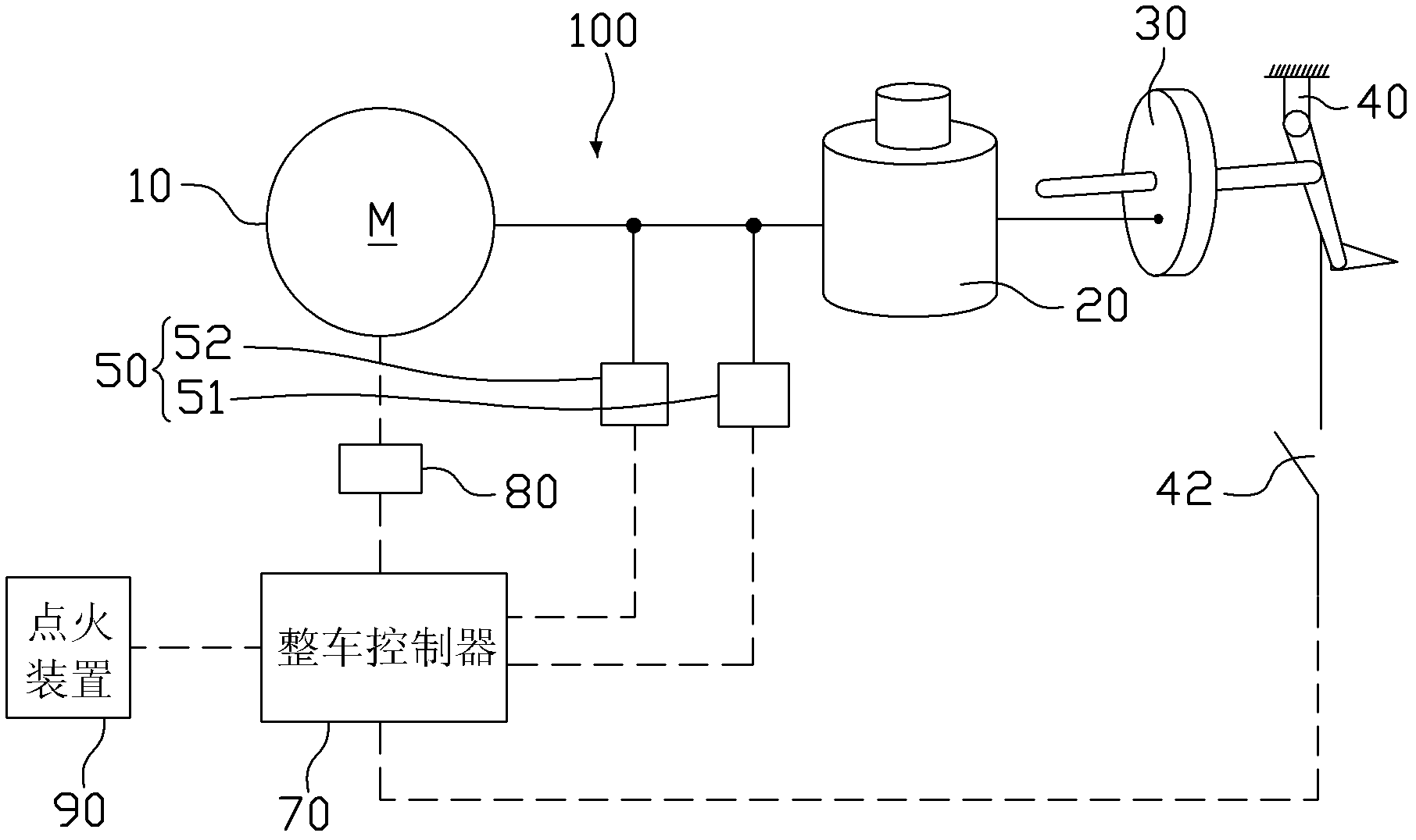 Vacuum power-assisted braking system of electric automobile and control method thereof