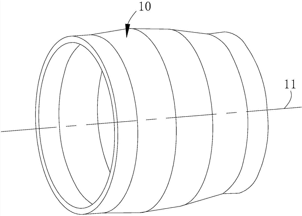 Large-size and thickness-changing revolved body precast body and manufacturing method thereof