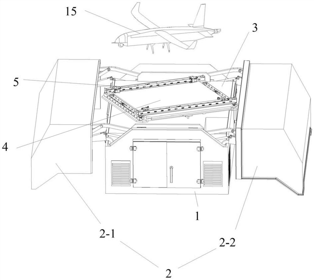 Composite wing unmanned aerial vehicle automatic airport based on rotary clamping