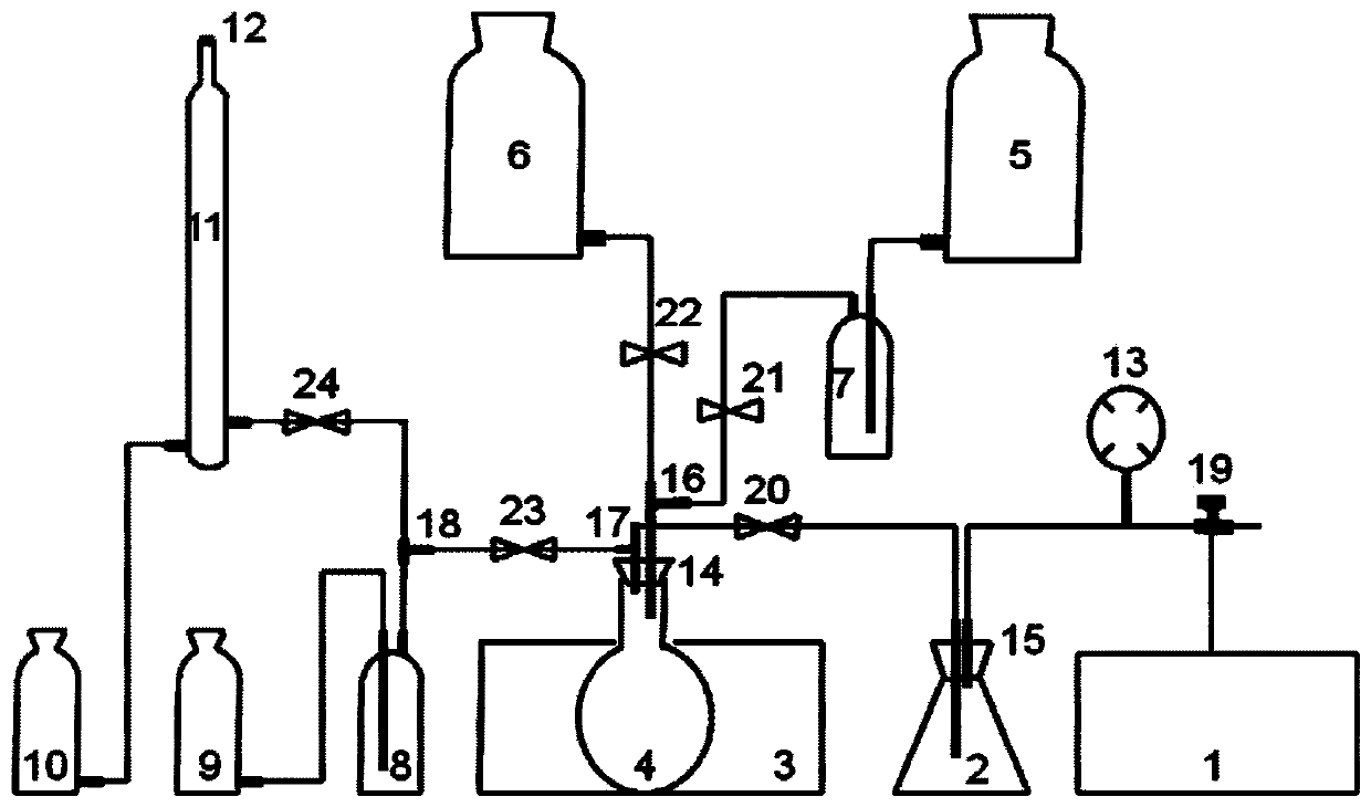 Nanoscale unconventional reservoir rock adsorption gas extracting device and extraction and hydrocarbon analysis method